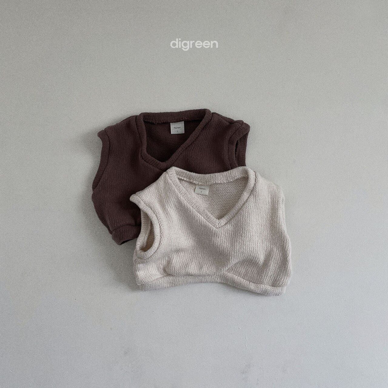 digreen crop Knit vest