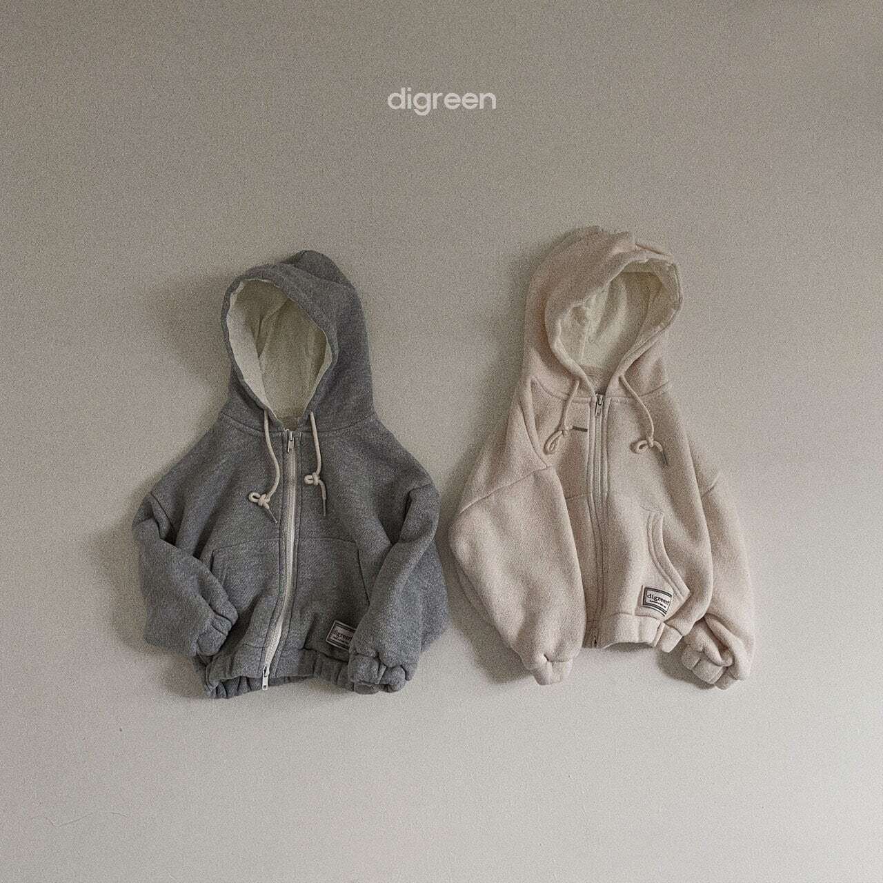 digreen Popcorn hood zip-Up