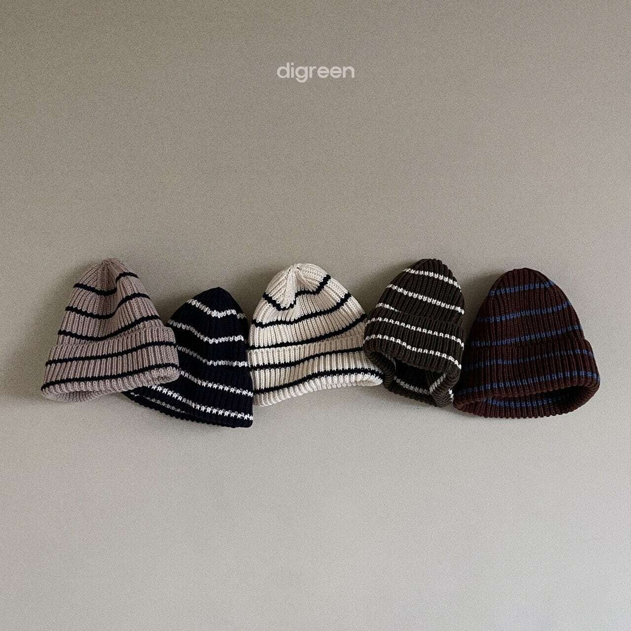 digreen stripe Beanie