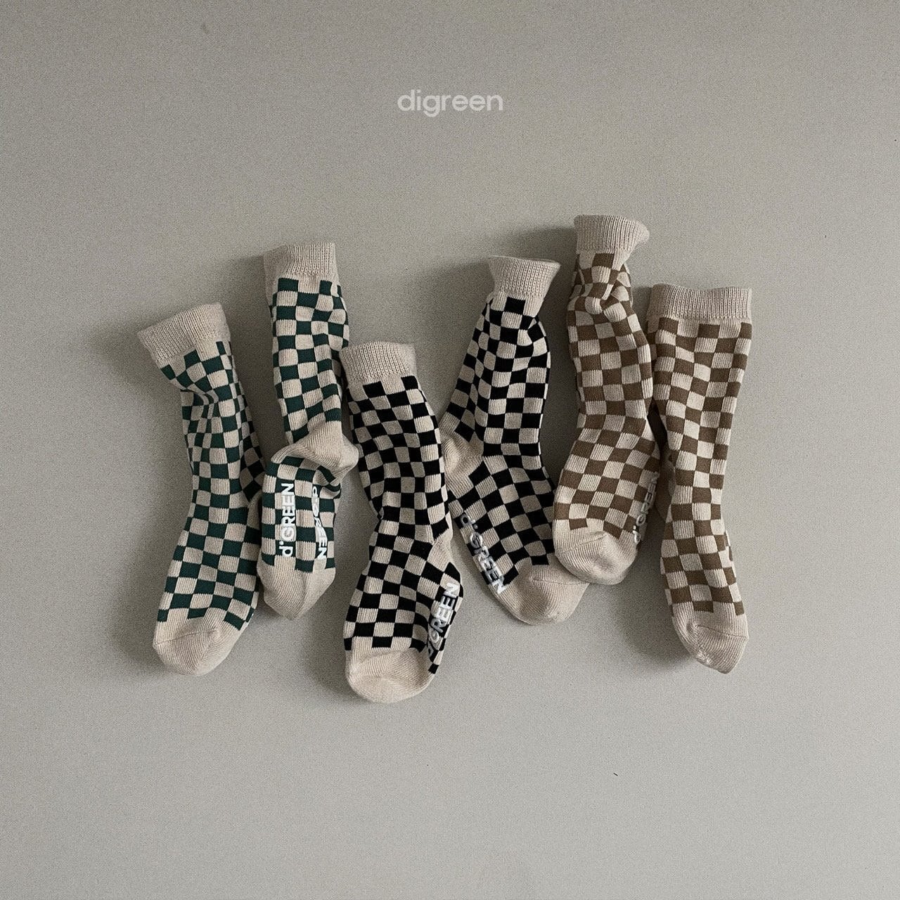 digreen Checkerboard socks